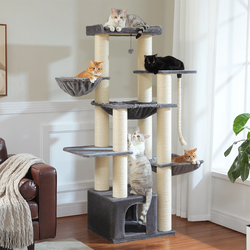 Arbre à chat xl Maine Coon gris foncé
