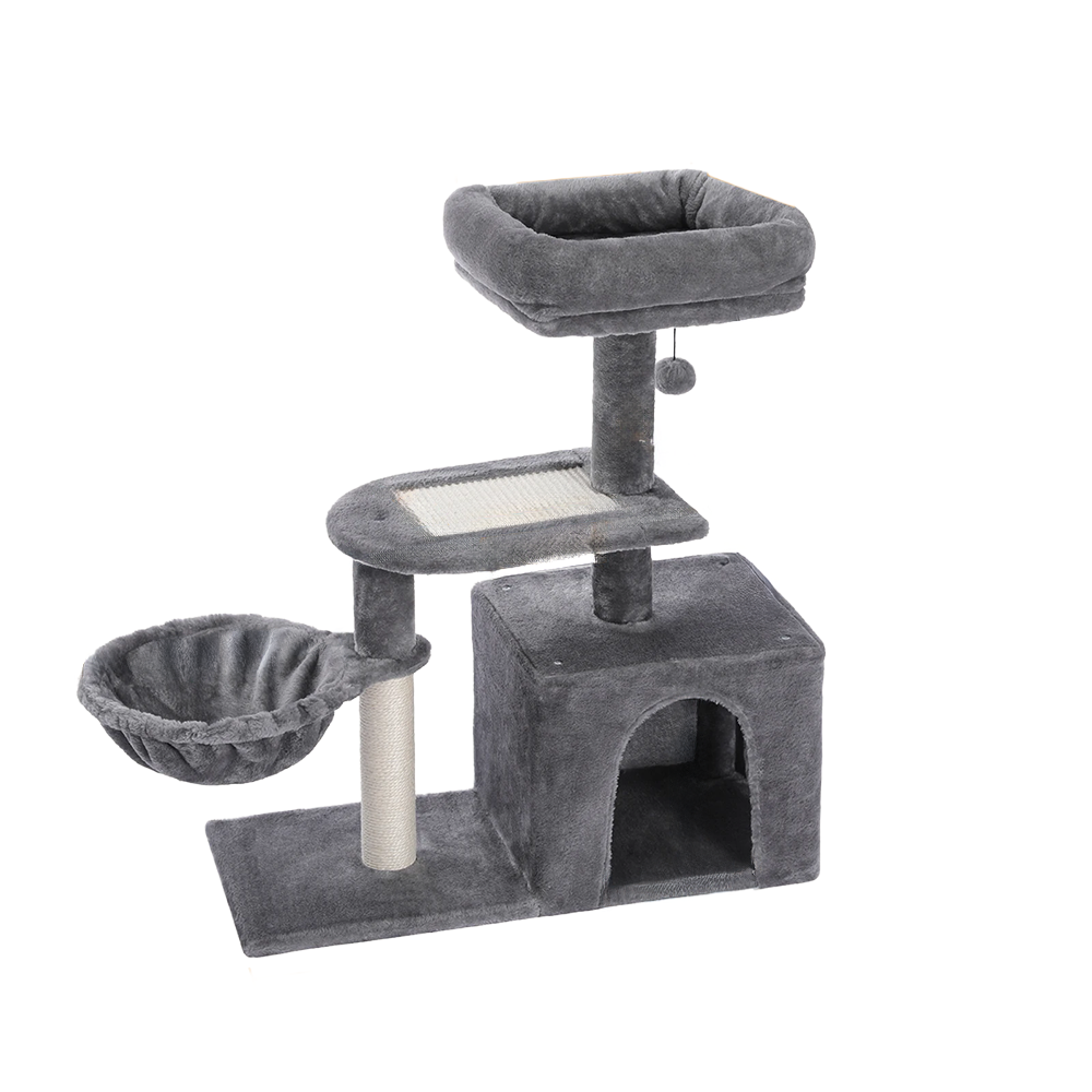 Arbre à chat design petite taille gris foncé