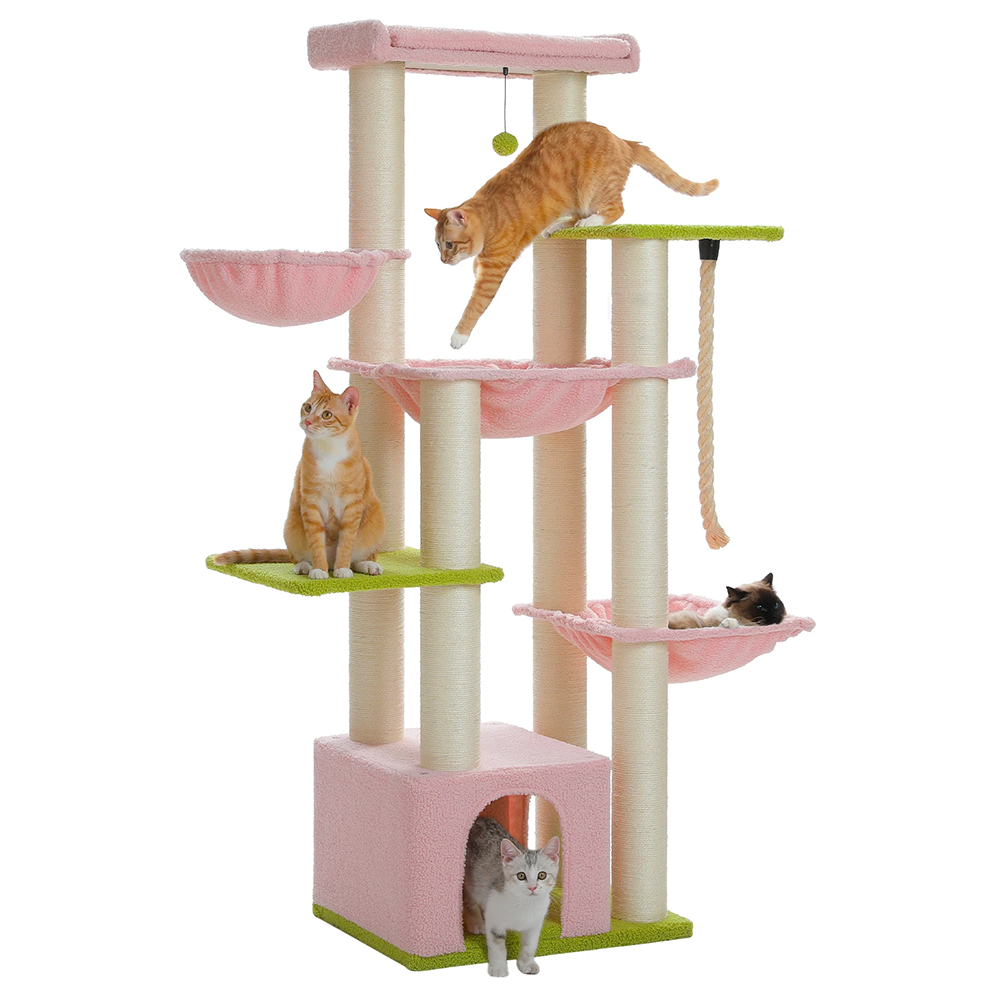 Arbre à chat xl Maine Coon rose