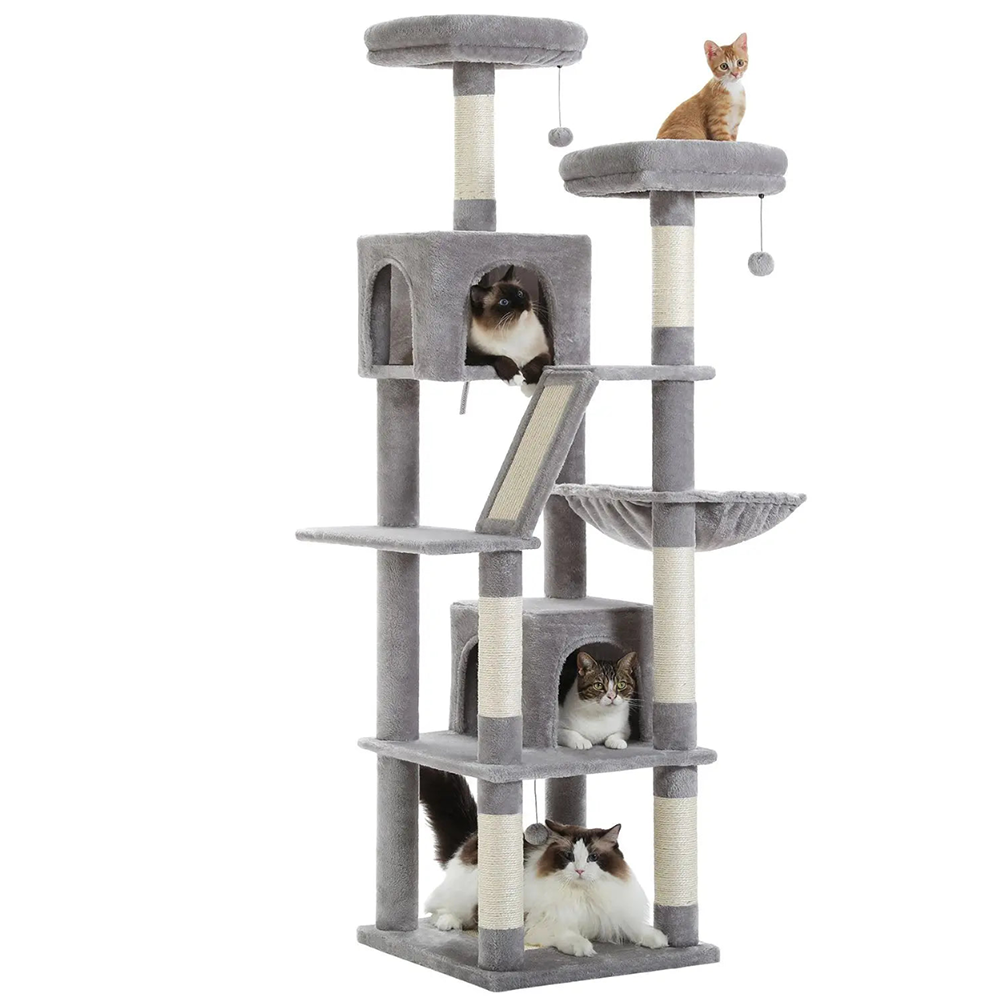 Arbre à chat xl grands félins gris clair