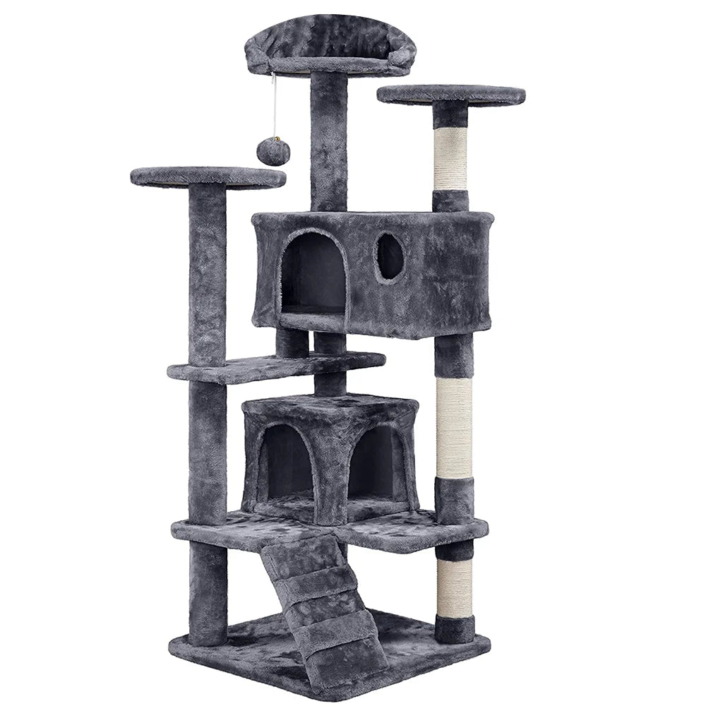 Arbre à chat xl multi-félins gris foncé