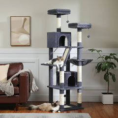 Arbre à chat xl grands félins gris foncé