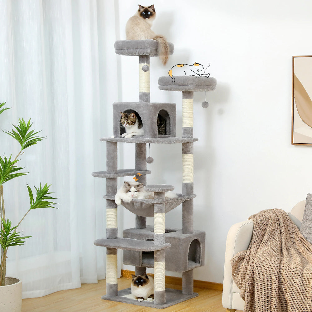 Arbre à chat xl multi-confort gris clair