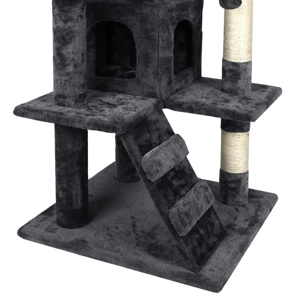 Arbre à chat xl multi-félins gris foncé espace pour grimper