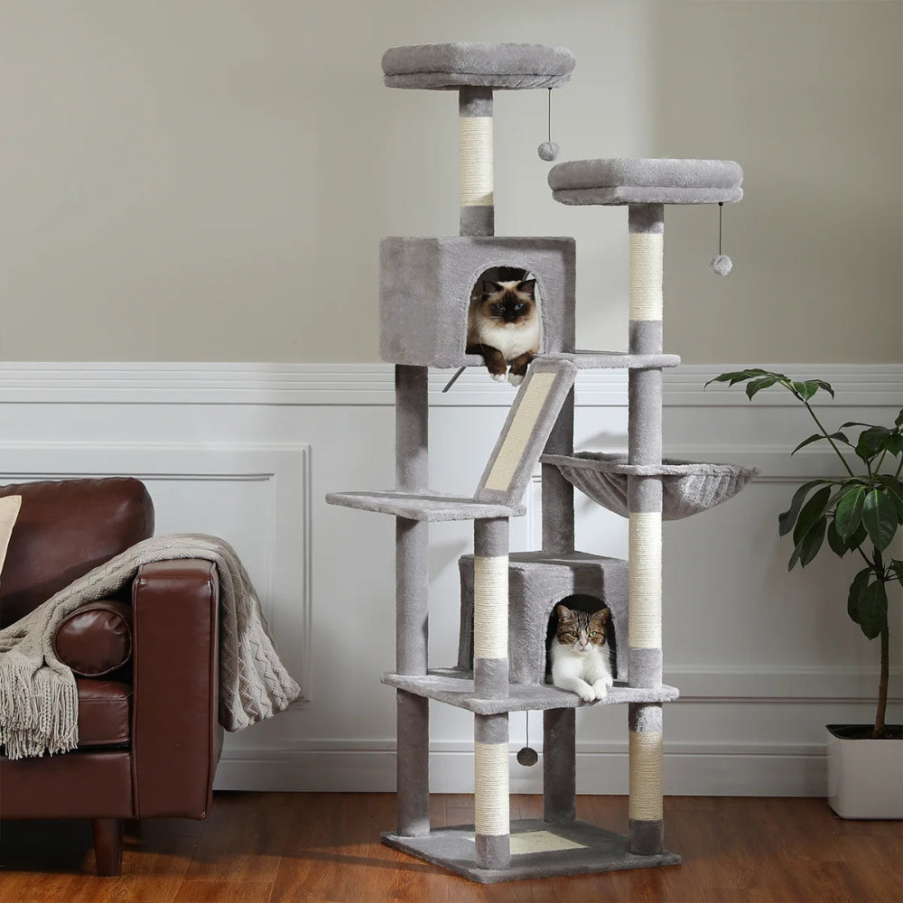 Arbre à chat xl grands félins gris clair