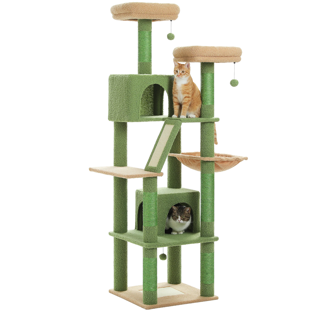 Arbre à chat xl grands félins vert